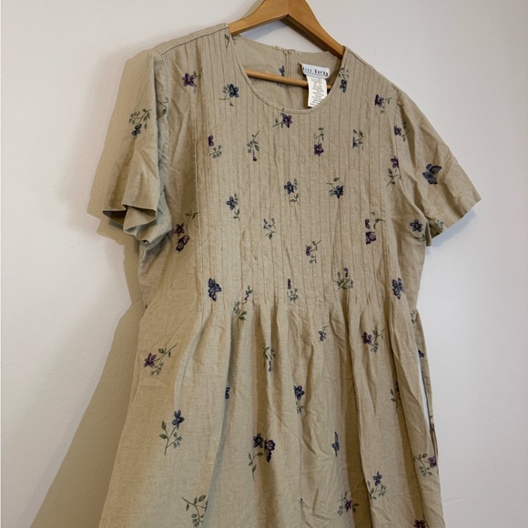 Vintage Linen Dress - Adjustable Size L - Picture 1 of 10
